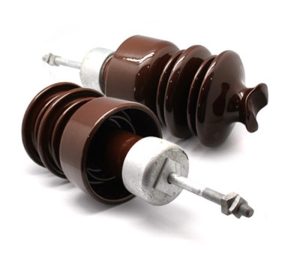 Pin insulator supporting overhead electrical power line