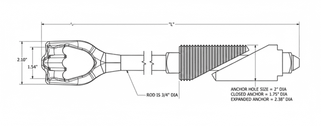 Expanding Rock Anchor Drawing