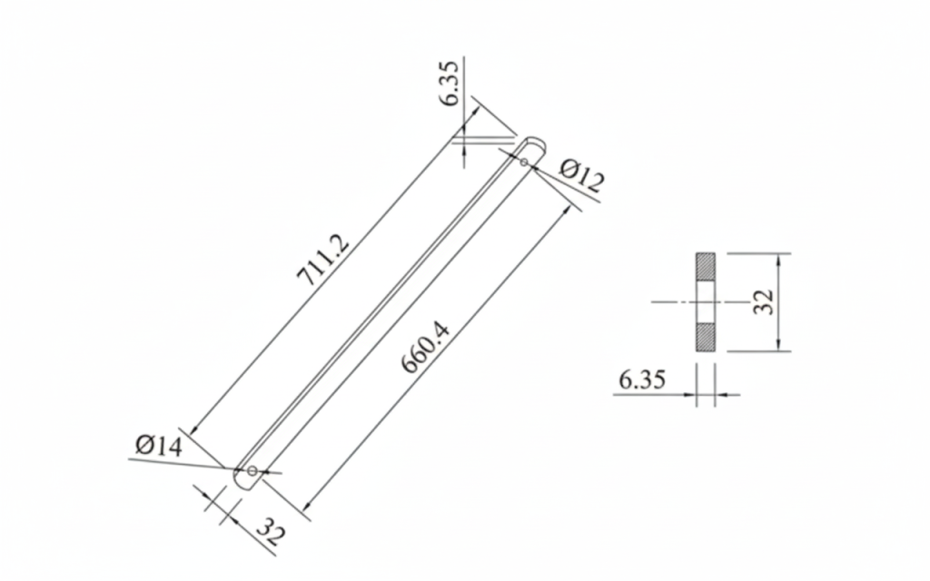 Flat Crossarm Brace Drawing