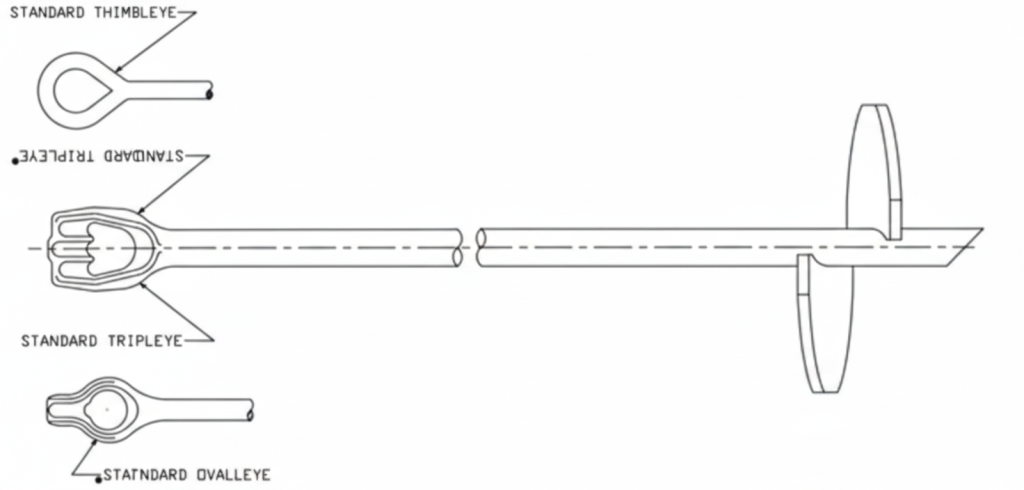 No-Wrench Screw Anchor Drawing