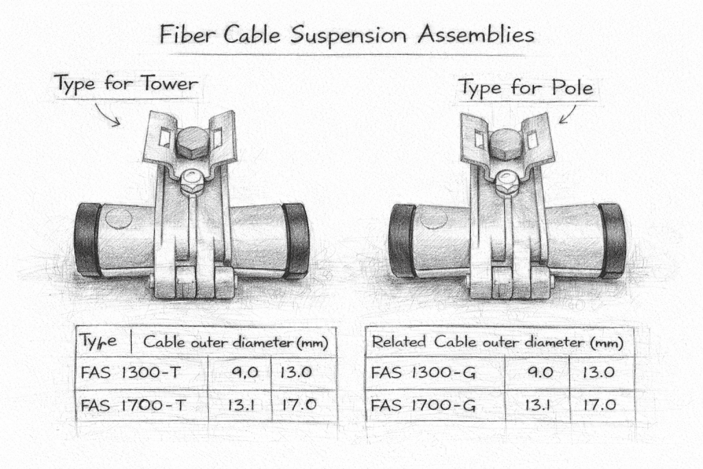 Aluminum Support for ADSS Drawing