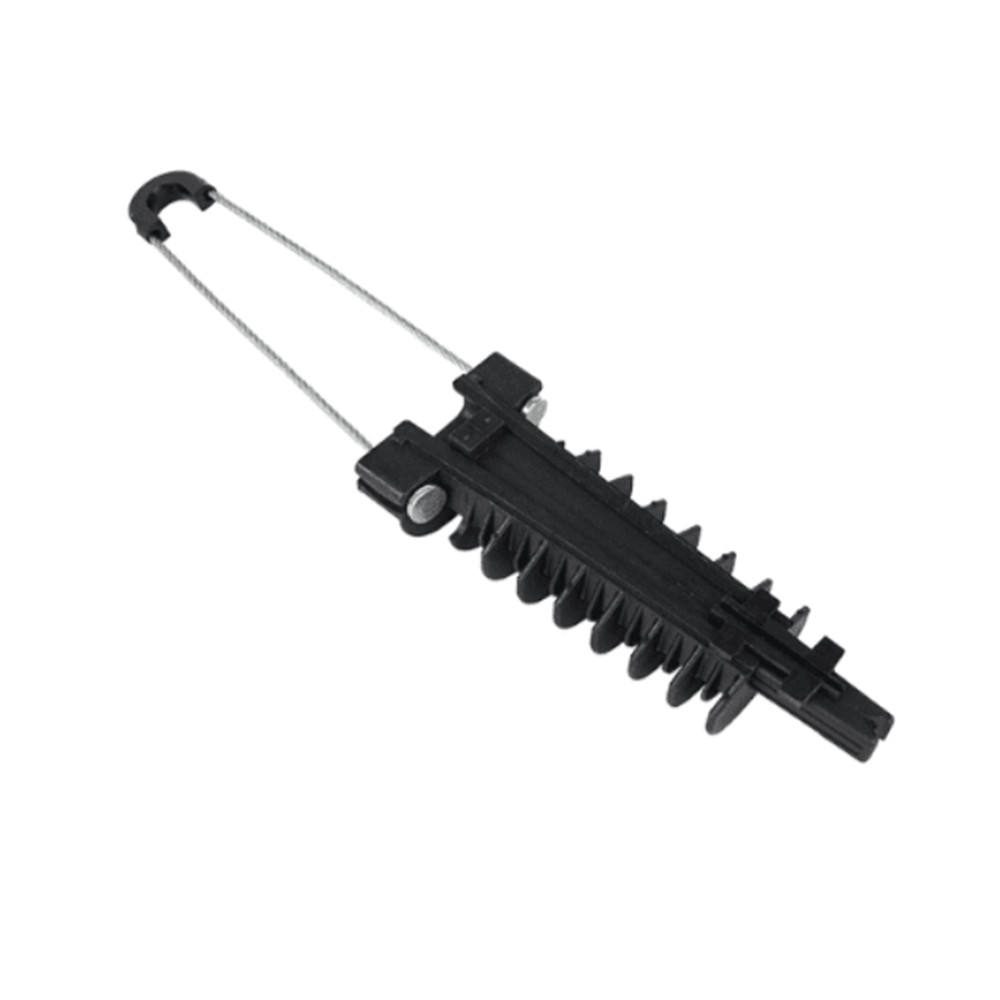 Wedge type tension clamp for overhead fiber lines