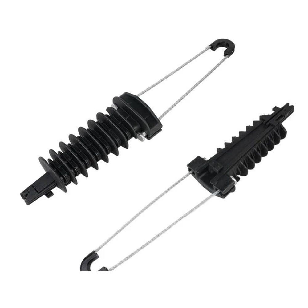 Fiber optic anchoring clamp with steel fixing loop