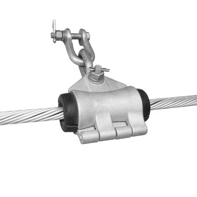 Armor grip suspension clamp with rubber insert