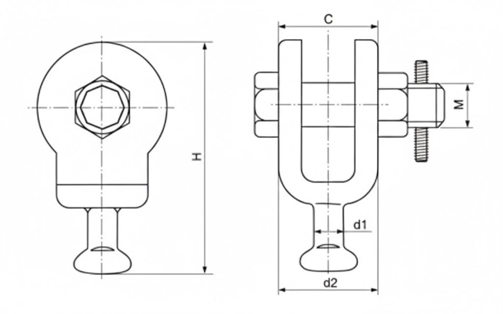 Ball Clevis Drawing