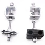 Optical fiber downlead clamp with rubber cushion