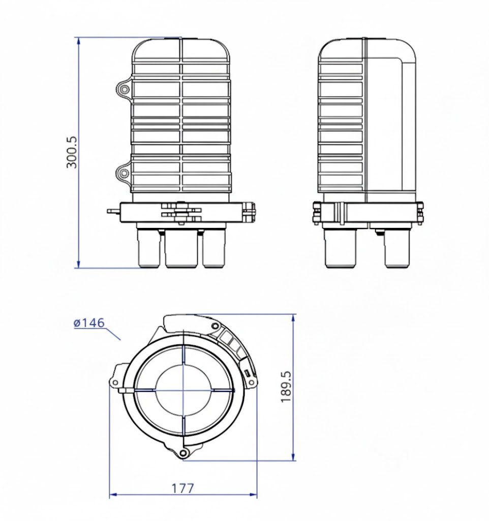Fiber Optic Closure Drawing