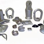 Overhead pole line hardware fittings for power distribution