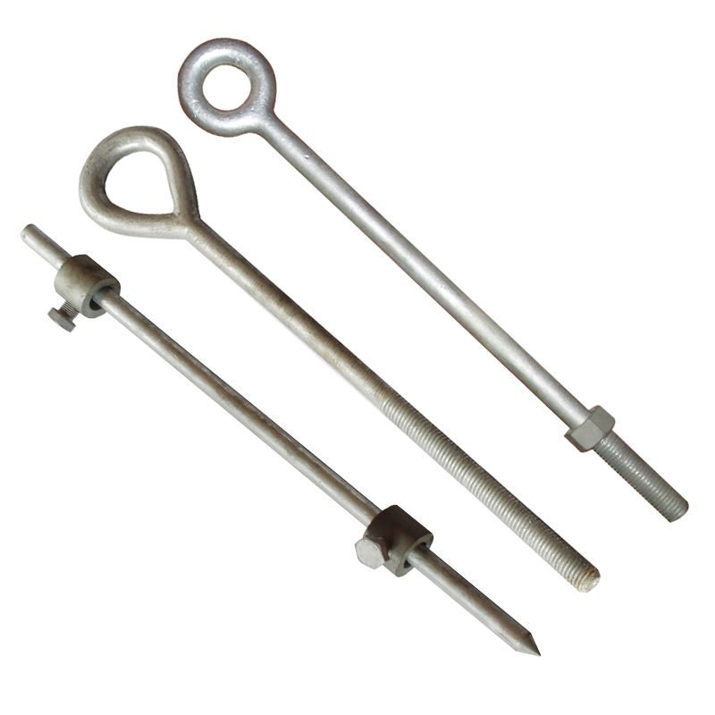 Forged eye bolt for overhead power lines