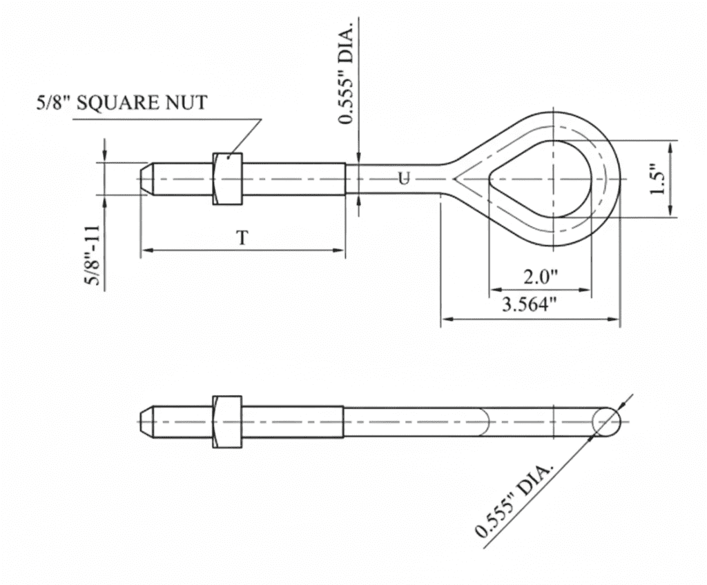 Forged Eye Bolt Diagram