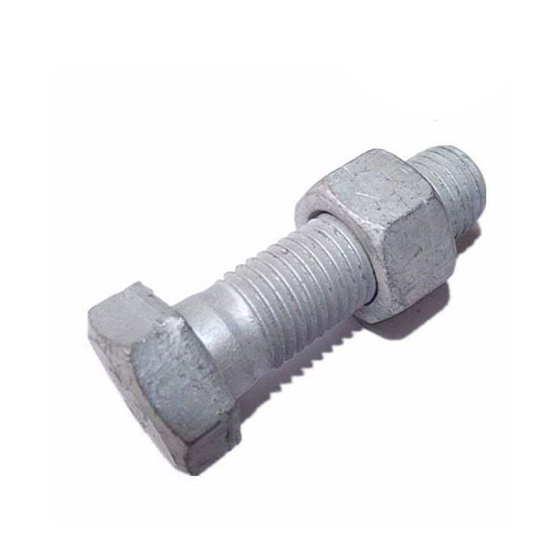 Steel hex bolt with rolled thread