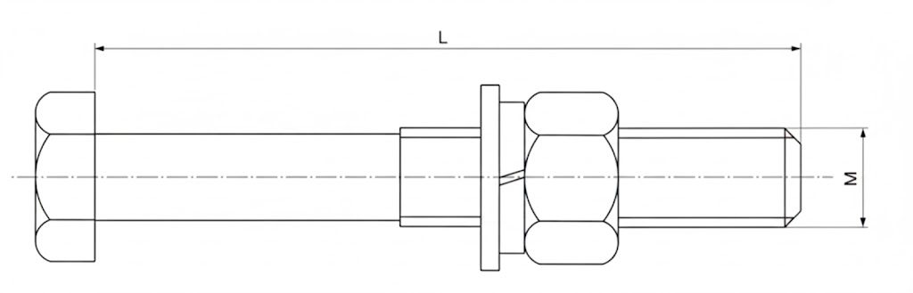 Hex Bolt and Nut Drawing