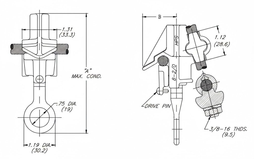 Hot Line Clamp Drawing