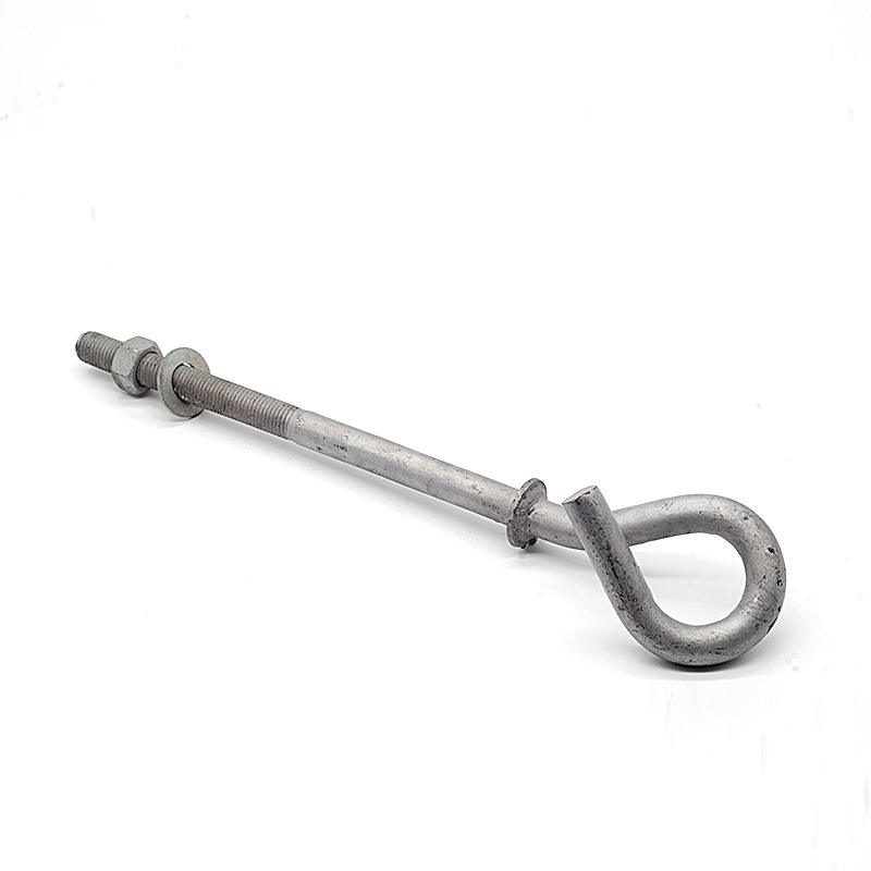 Pigtail bolt with nuts and washers