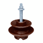 High-voltage post insulator installed on transmission line structure