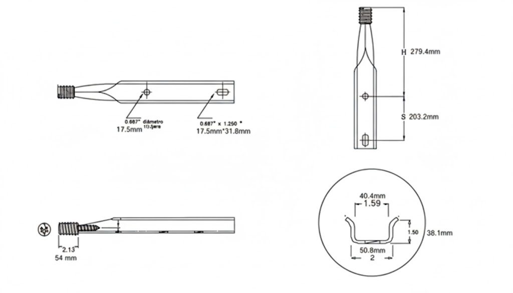 Pole Top Pin Drawing