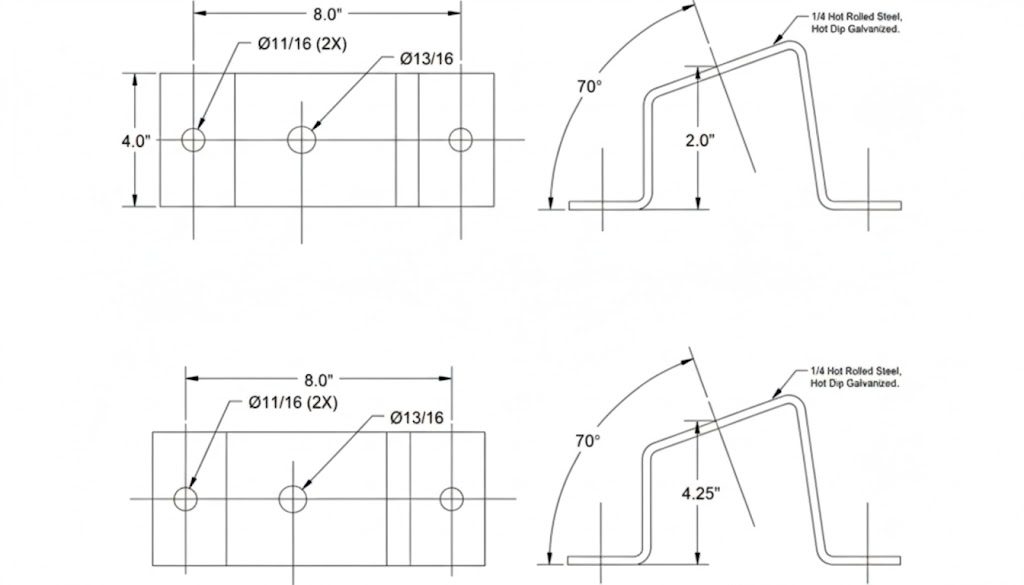 Post Insulator Bracket Drawing