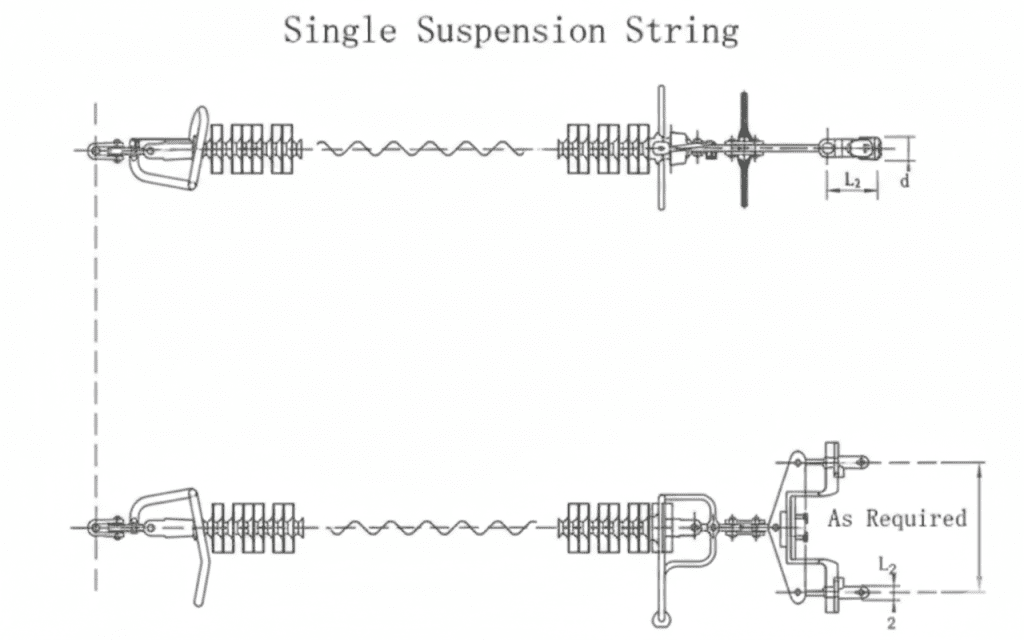 Single Suspension String Drawing 1