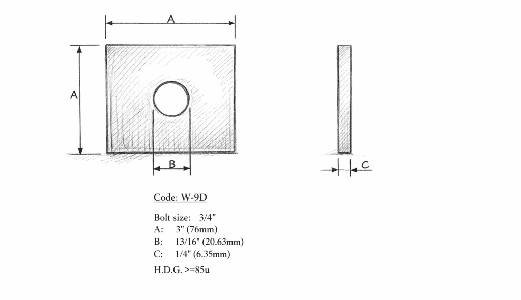 Square Washers Drawing