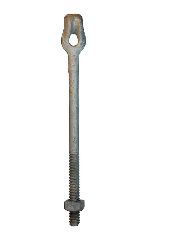 Galvanized thimble eye bolt for guy wire