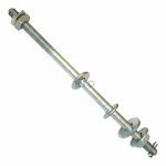 Galvanized upset bolt for spool insulator