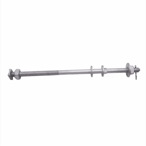 Single upset bolt utility pole hardware