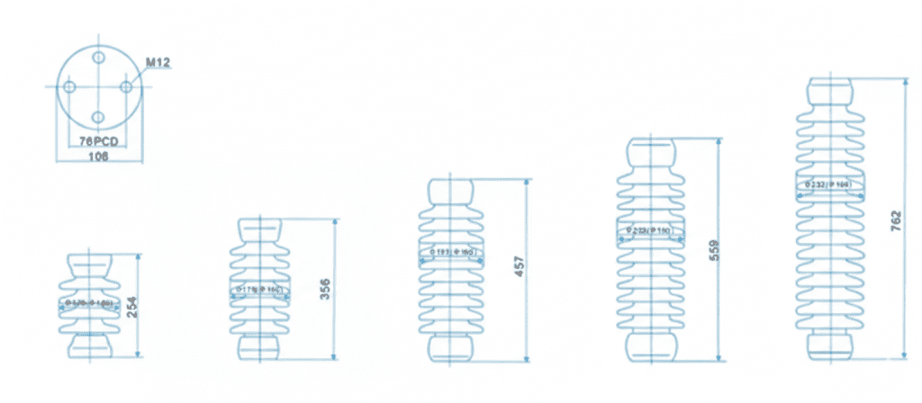 station post insulator drawing