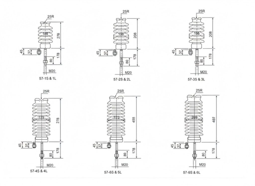 typical line post insulator Drawing
