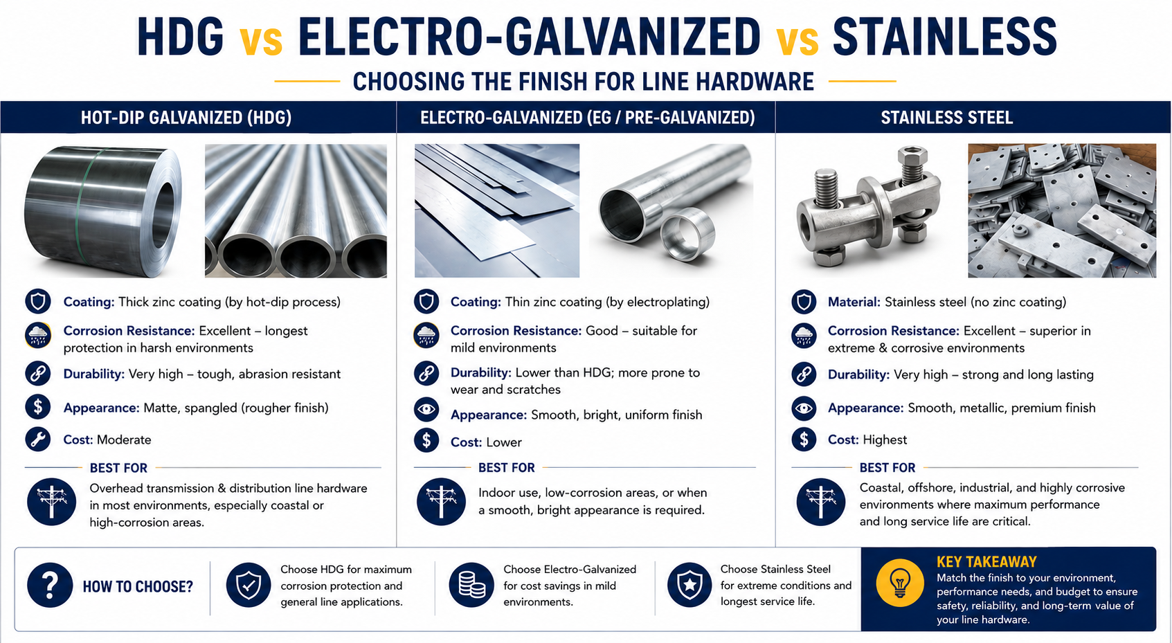 HDG vs Electro-Galvanized vs Stainless