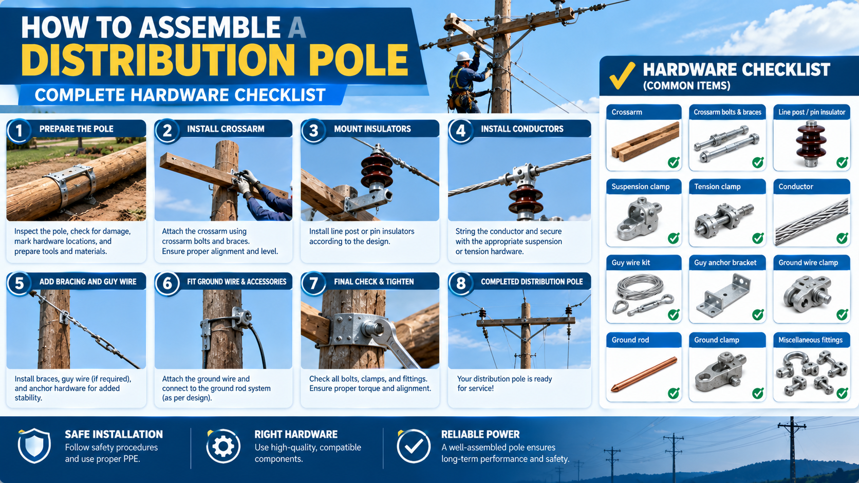 Assemble a Distribution Pole