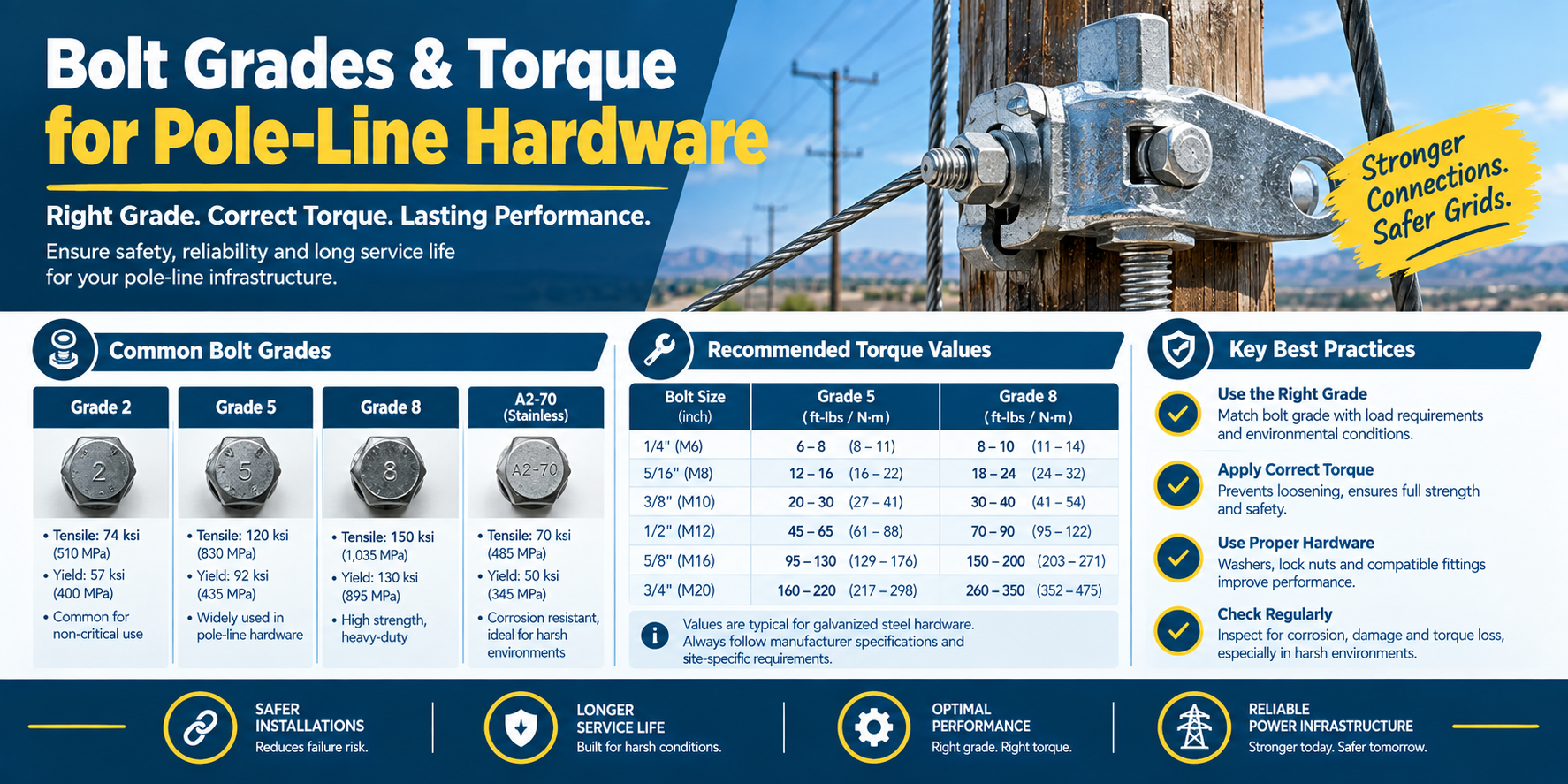 Bolt Grades & Torque for Pole-Line Hardware
