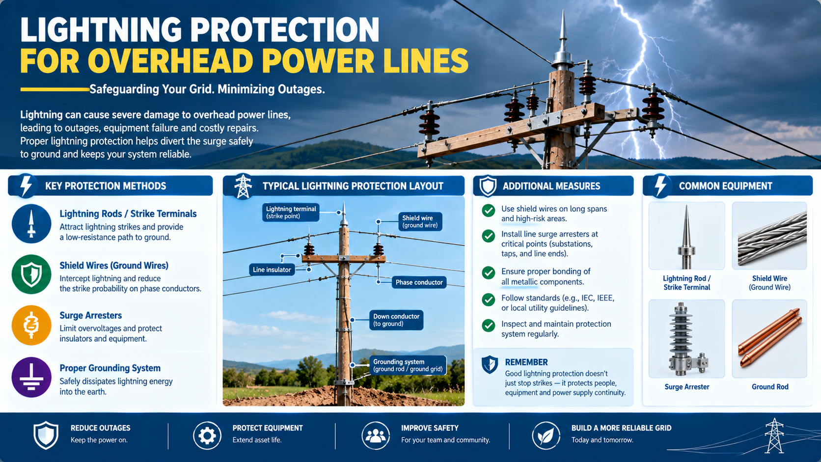 Lightning Protection for Overhead Power Lines