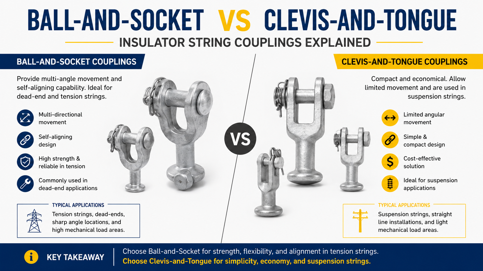 Ball-and-Socket vs Clevis-and-Tongue