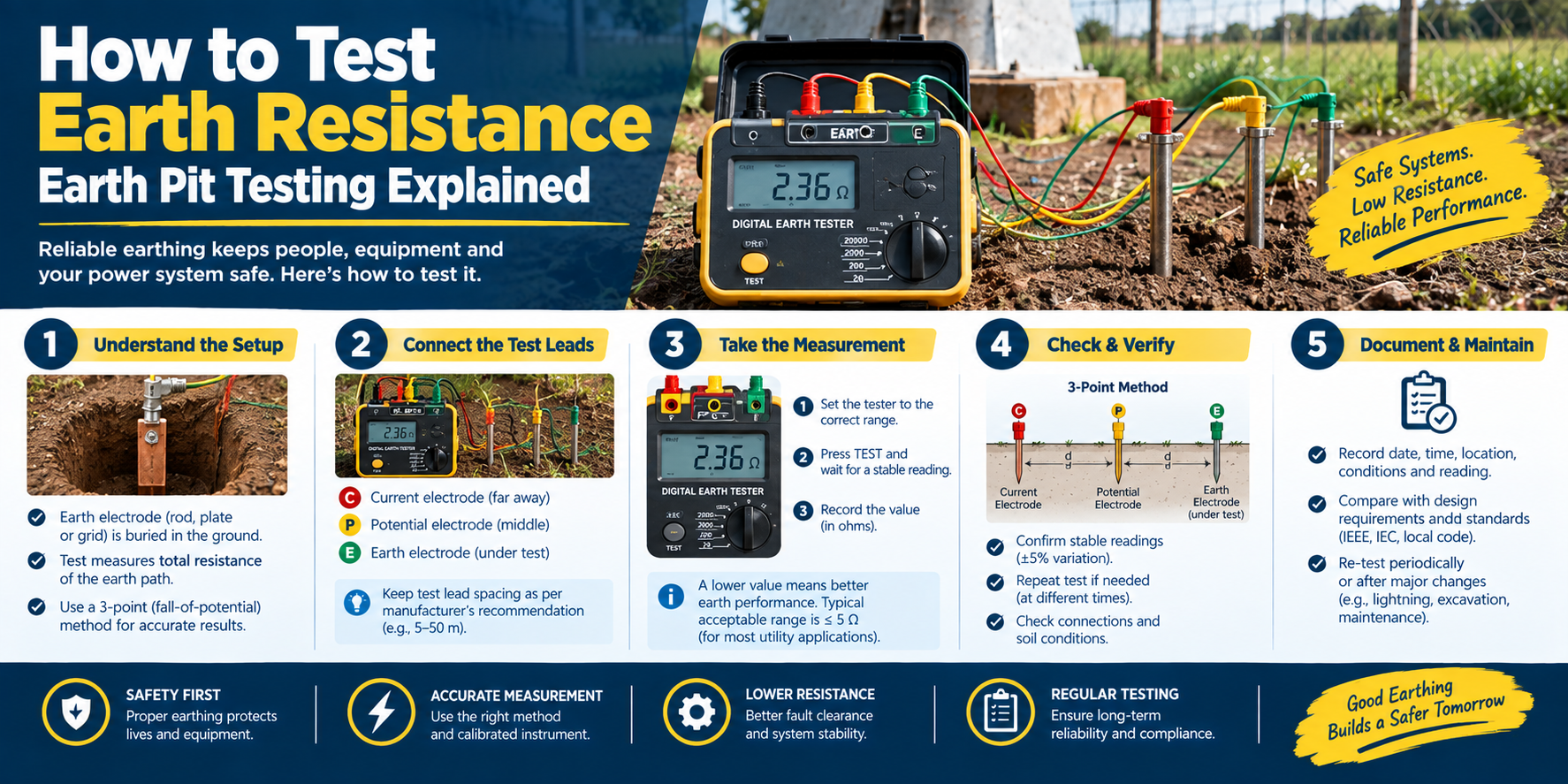 How to Test Earth Resistance - Earth Pit Testing Explained