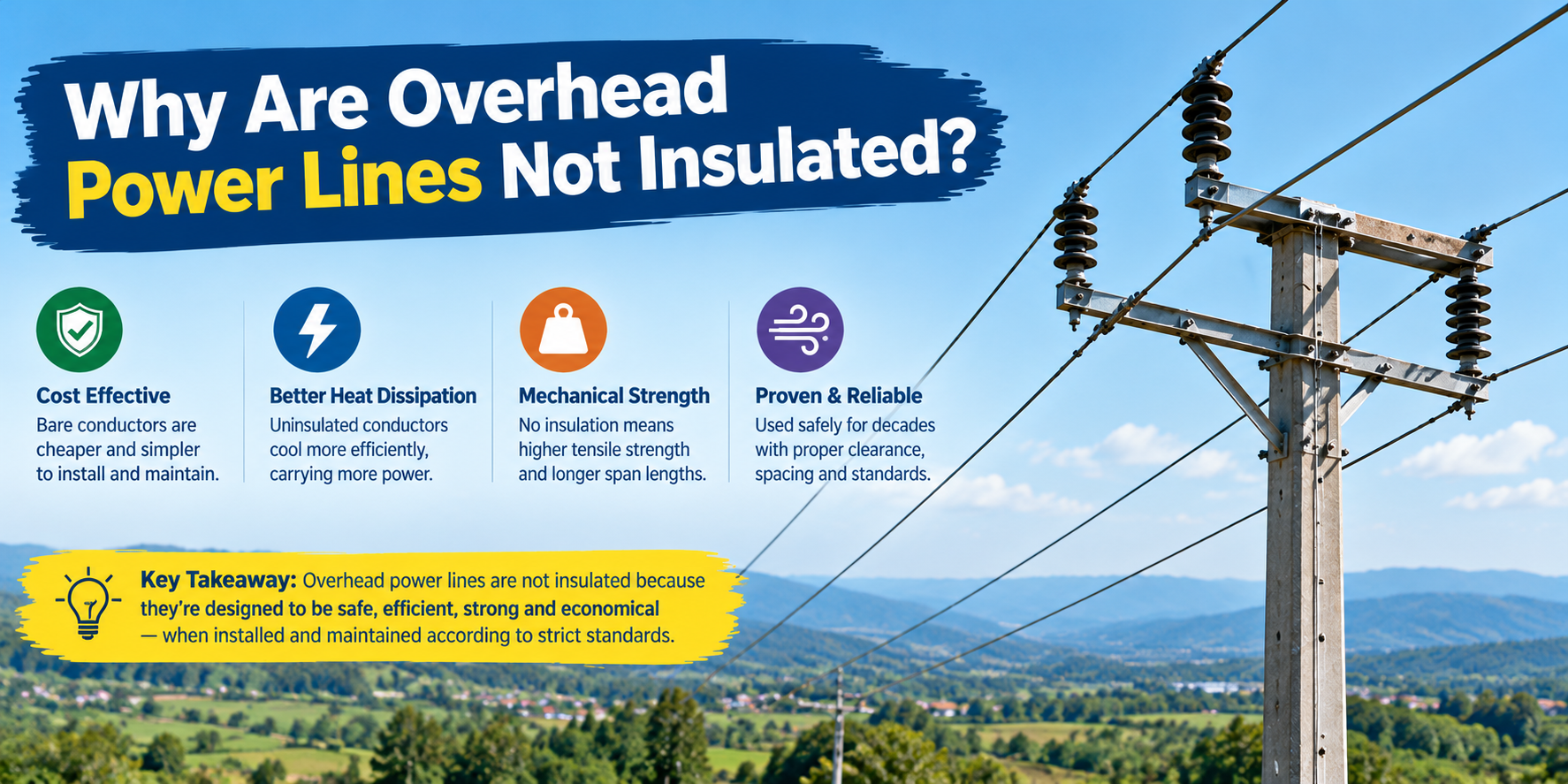 Overhead Power Lines Not Insulated