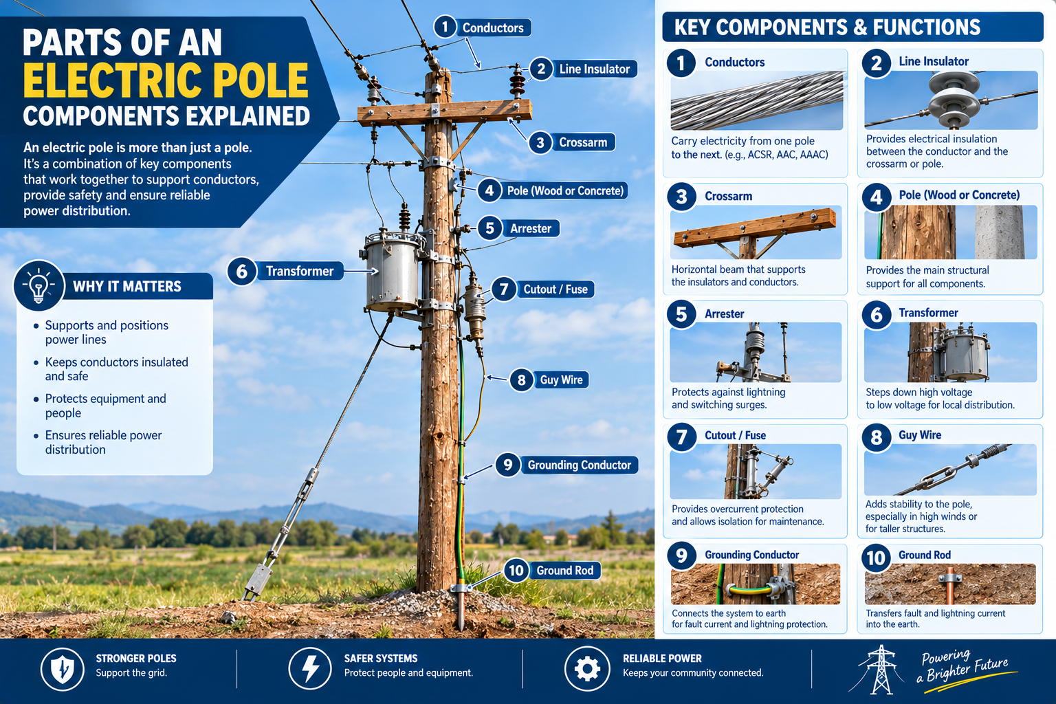 Parts of an Electric Pole